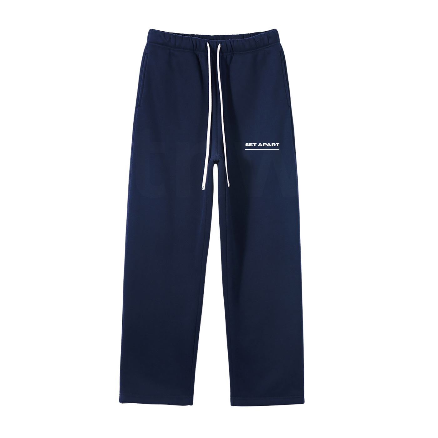 NAVY BLUE SET APART FLEECE STRAIGHT LEG PANTS