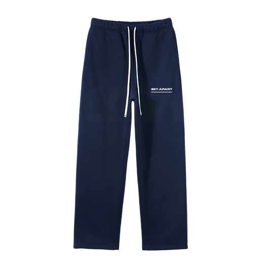 NAVY BLUE SET APART FLEECE STRAIGHT LEG PANTS