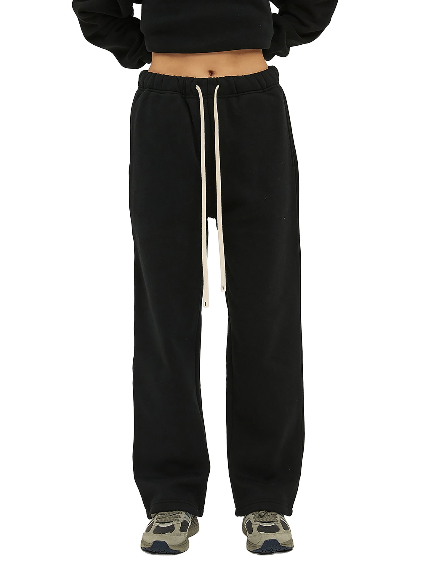 NAVY BLUE SET APART FLEECE STRAIGHT LEG PANTS