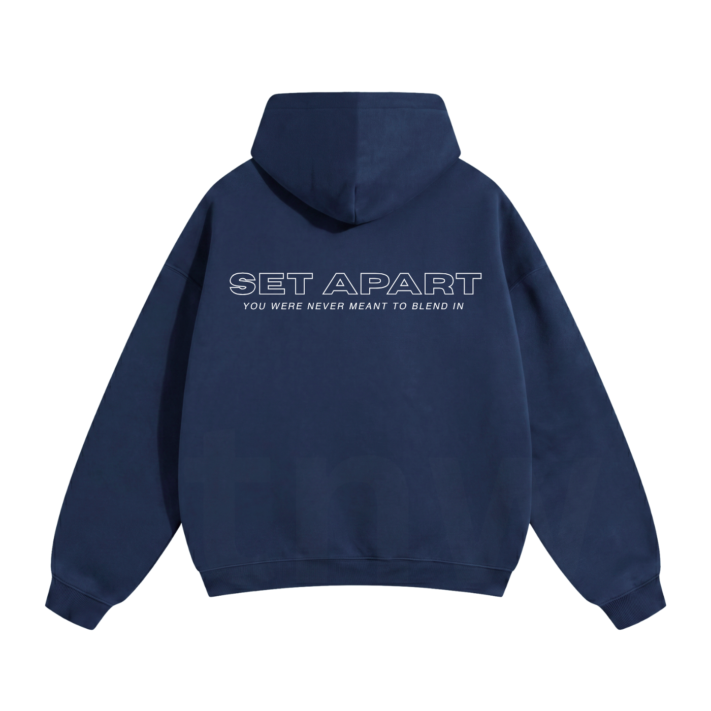 NAVY BLUE OVERSIZED FLEECE HOODIE