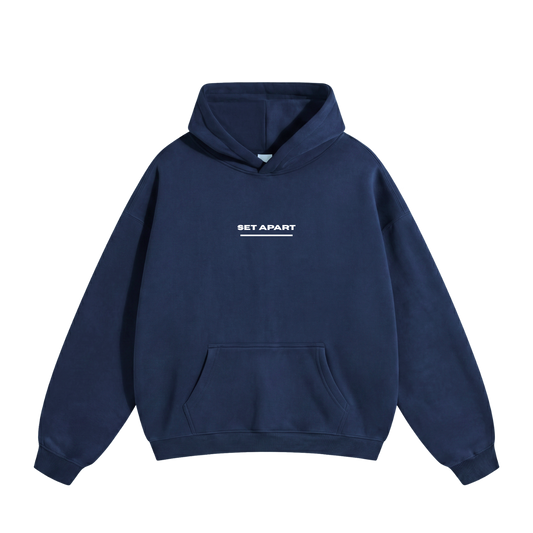 NAVY BLUE OVERSIZED FLEECE HOODIE